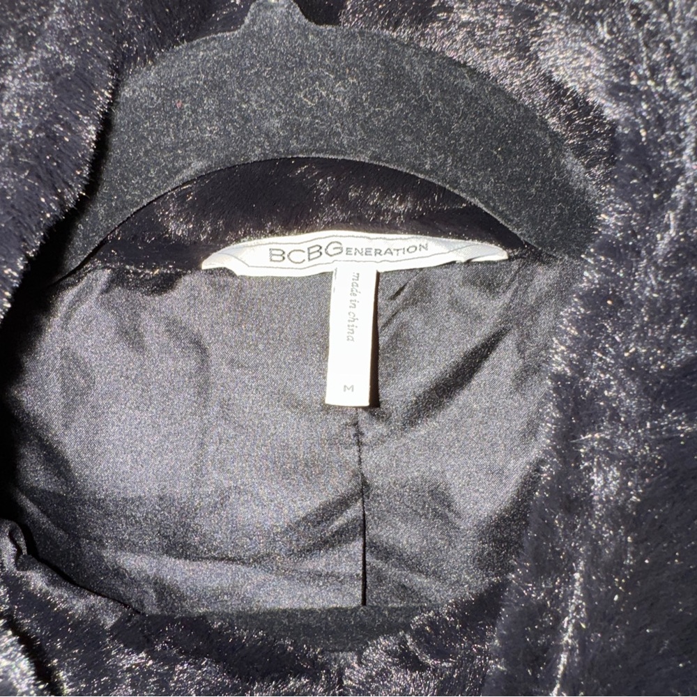 BCBGeneration Shimmering Black Jacket Cape - Picture 3 of 6